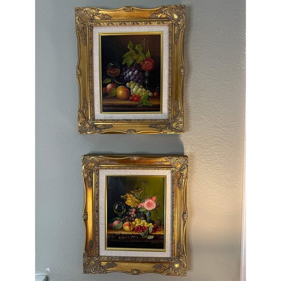 Vintage Pair of Oil Paintings by Parkey and Mindy - Picture 1 of 10